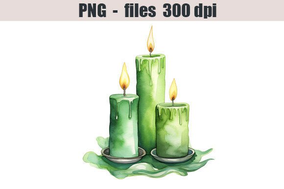 Candles Watercolor Clipart: A Visual Review for Etsy & Print-on-Demand Sellers
