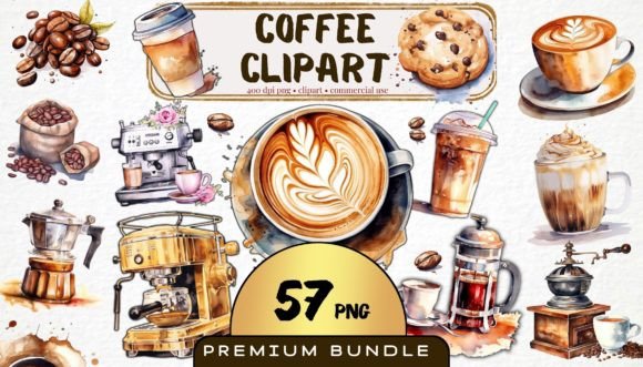 Coffee-Inspired Watercolor Illustrations for Crafters & Etsy Sellers