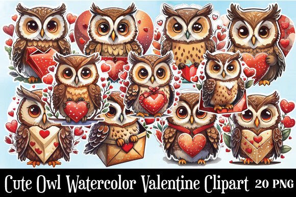 Cute Owl Watercolor Valentine Clipart: A Designer’s Review for Real Client Projects