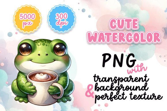 Cute Watercolor Frog with Hot Cocoa: A Delightful Illustration for Warm, Approachable Branding