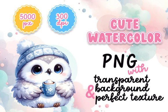 Cute Watercolor Owl with Hot Cocoa: A Warm, Playful Illustration for Cozy Branding