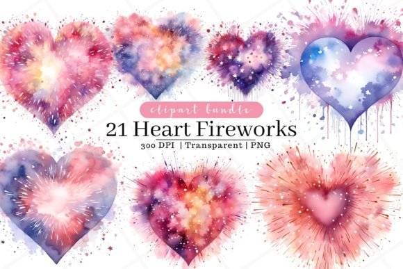 Heart Fireworks Watercolor Clipart: A Designer’s Real-Use Review for Blog Graphics & Editorial Design