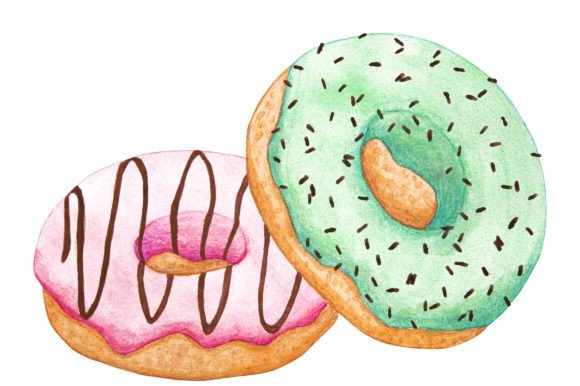 Ice-cream and Donuts Watercolor Illustrations for Crafters & Handmade Sellers