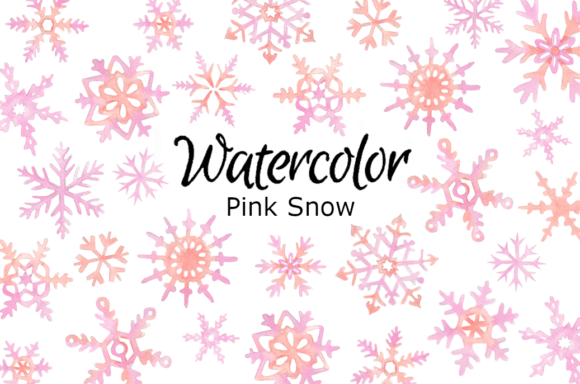 Pink Snow Watercolor Clipart: A Designer’s Take on Seasonal Illustrations