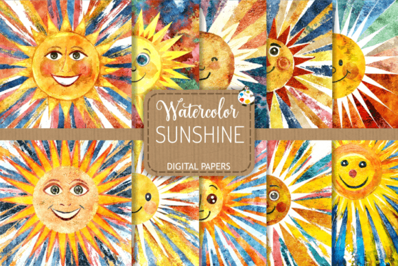 Sunshine - Watercolor Digital Paintings for Warm, Inviting Brand Illustrations