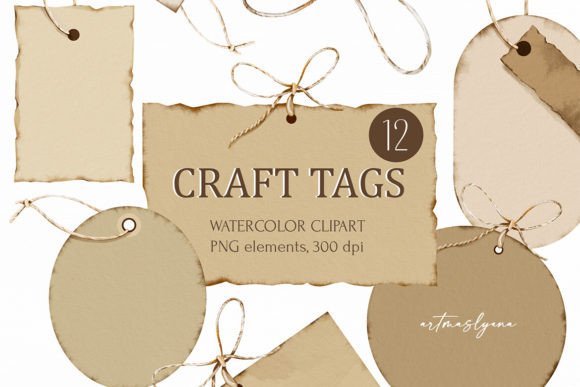 Watercolor Craft Tags: A Soft, Artistic Touch for Branding and Print Projects