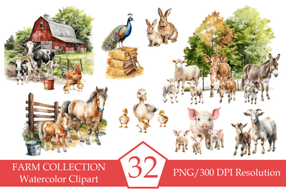 Watercolor Farm Animals Illustrations: A Designer’s Review for Real Client Projects
