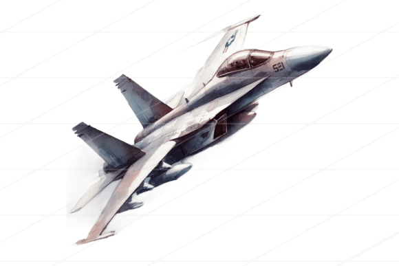 Watercolor Fighter Jet Clipart PNG for Crafters & Etsy Sellers