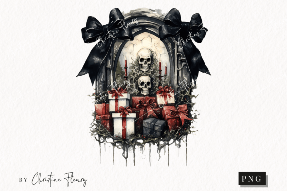 Watercolor Goth Display Clipart: Dark Elegance for Modern Branding and Marketing