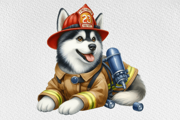 Watercolor Husky Dog Firefighter Illustrations: A Designer’s Real-World Review