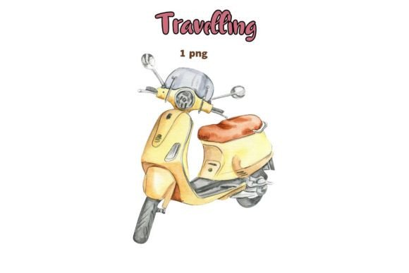 Watercolor Retro Scooter Yellow: A Vibrant Illustration for Lifestyle Blogging and Content Design