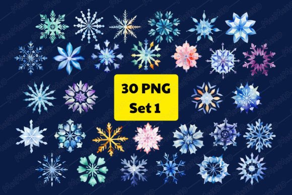Watercolor Winter Snowflake Painting – A Soft, Festive Illustration for Seasonal Branding